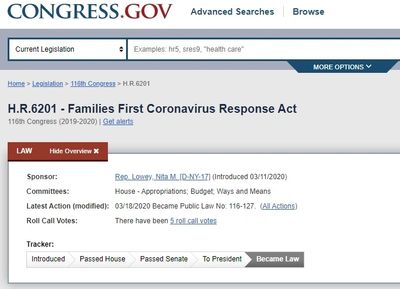 CORONAVIRUS RESPONSE ACT